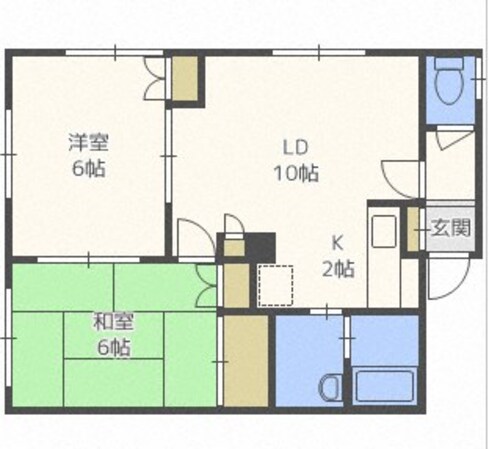 新琴似駅 徒歩15分 2階の物件間取画像